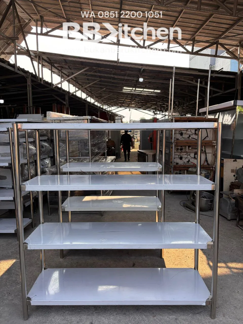 Meja 2 Susun Stainless Steel 180x75x85 - Image 6