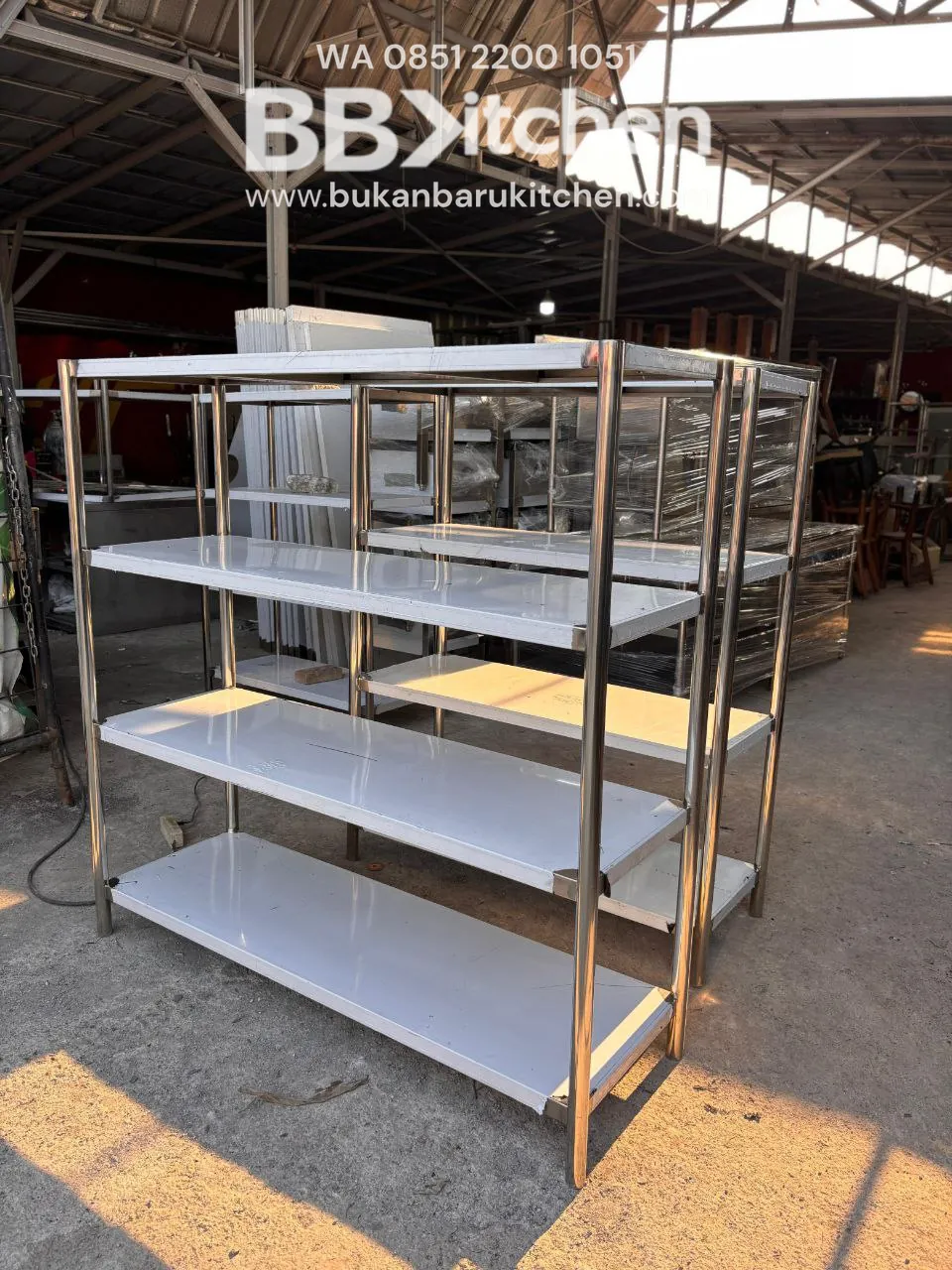 Meja 2 Susun Stainless Steel 180x75x85 - Image 8