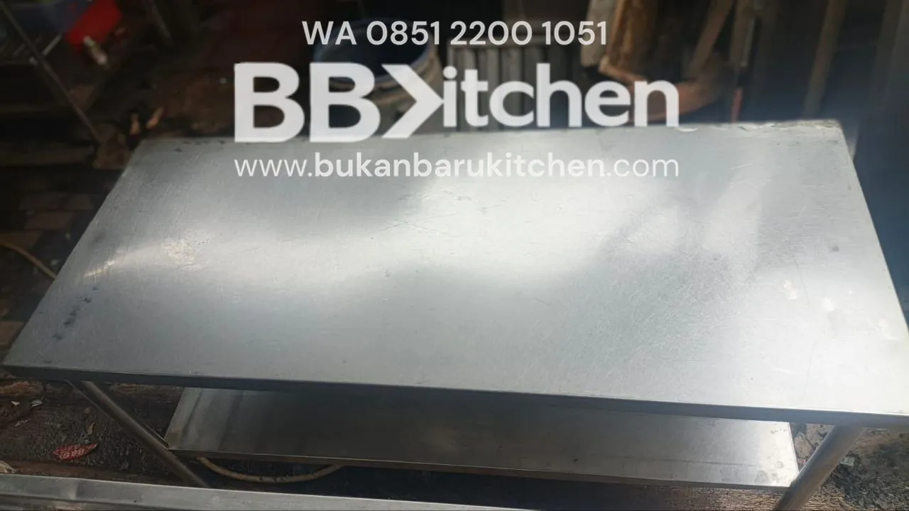 Meja 2 Susun Stainless Steel Ukuran 143×58×84 - Image 2