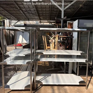 Meja 2 Susun Stainless Steel Ukuran 200x75x85