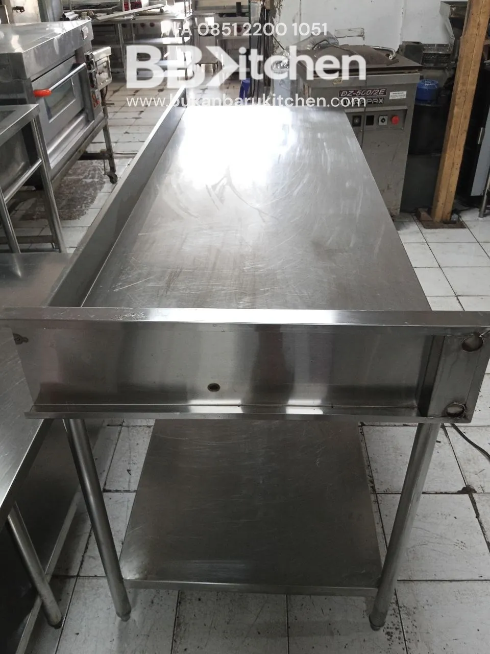 Meja 2 Susun Stainless Steel Ukuran 204x75x85 cm - Image 3