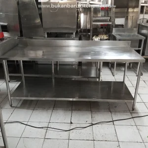 Meja 2 Susun Stainless Steel Ukuran 204x75x85 cm