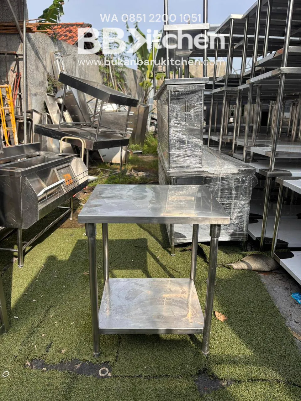 Meja 2 Susun Stainless Steel Ukuran 70x60x85