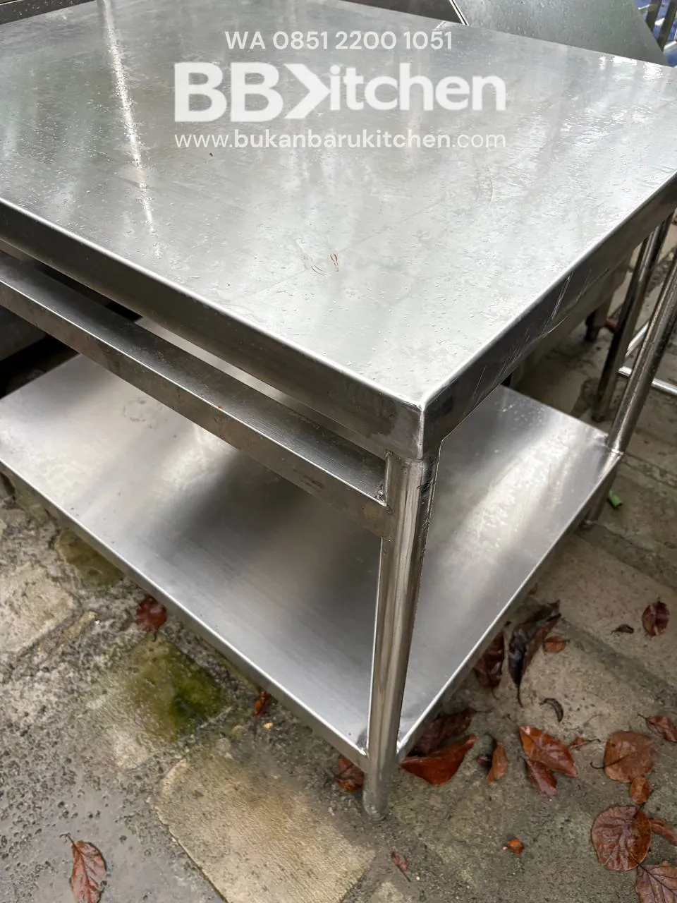 Meja 2 Susun Stainless Ukuran 100x75x85 - Image 2