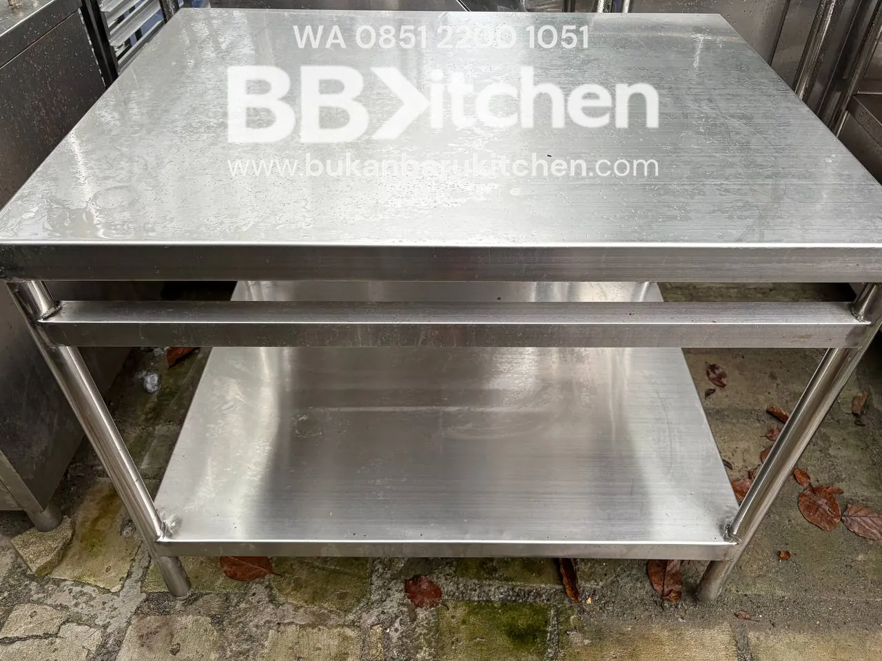 Meja 2 Susun Stainless Ukuran 100x75x85