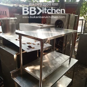Meja 2 Susun Stainless Ukuran 120x60x84