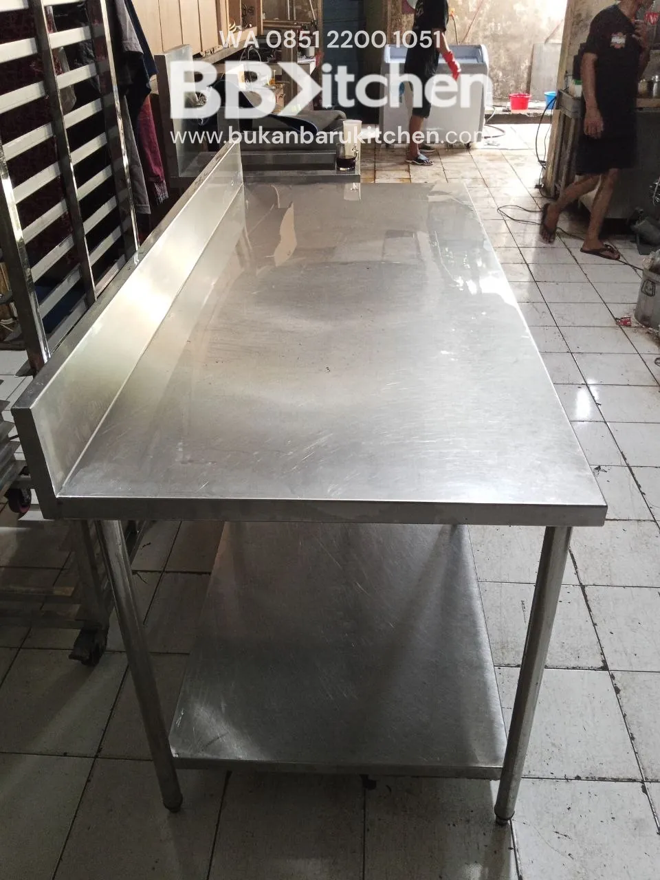 Meja 2 Susun Stainless Ukuran 180x80x85 - Image 3