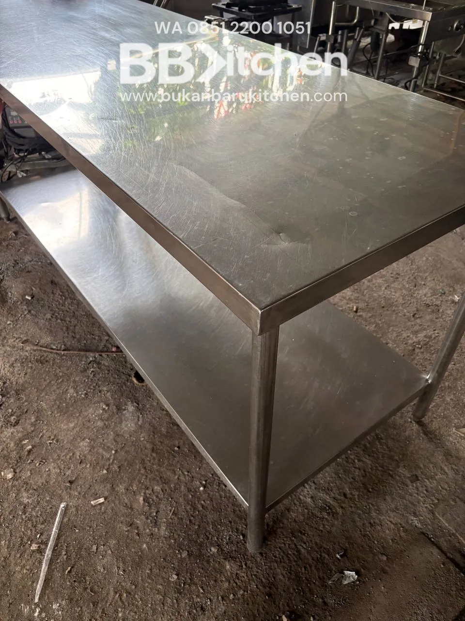 Meja 2 Susun Stainless Ukuran 200x75x85 - Image 2