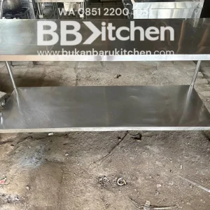 Meja 2 Susun Stainless Ukuran 200x75x85