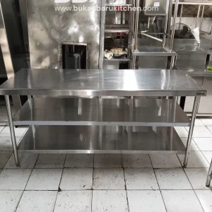 Meja 3 Susun Knock Down Ukuran 180x70x85 untuk Restoran dan Katering