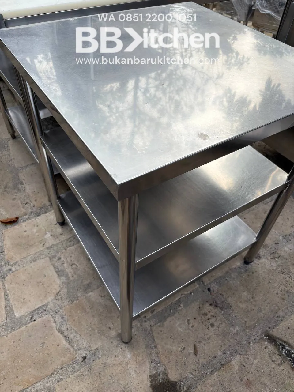 Meja 3 Susun Stainless 70x70x85 - Image 2