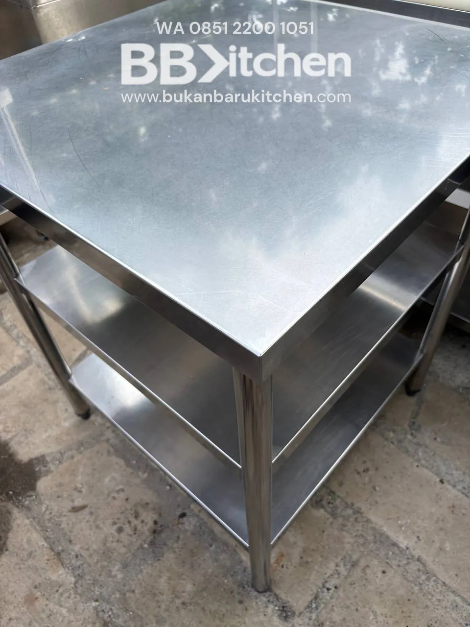 Meja 3 Susun Stainless 70x70x85 - Image 3