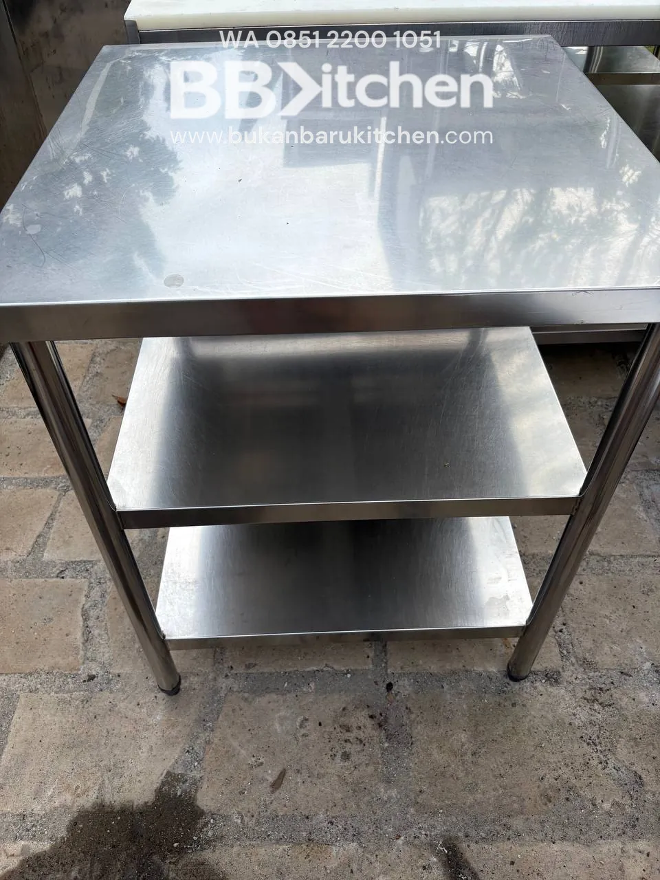 Meja 3 Susun Stainless 70x70x85