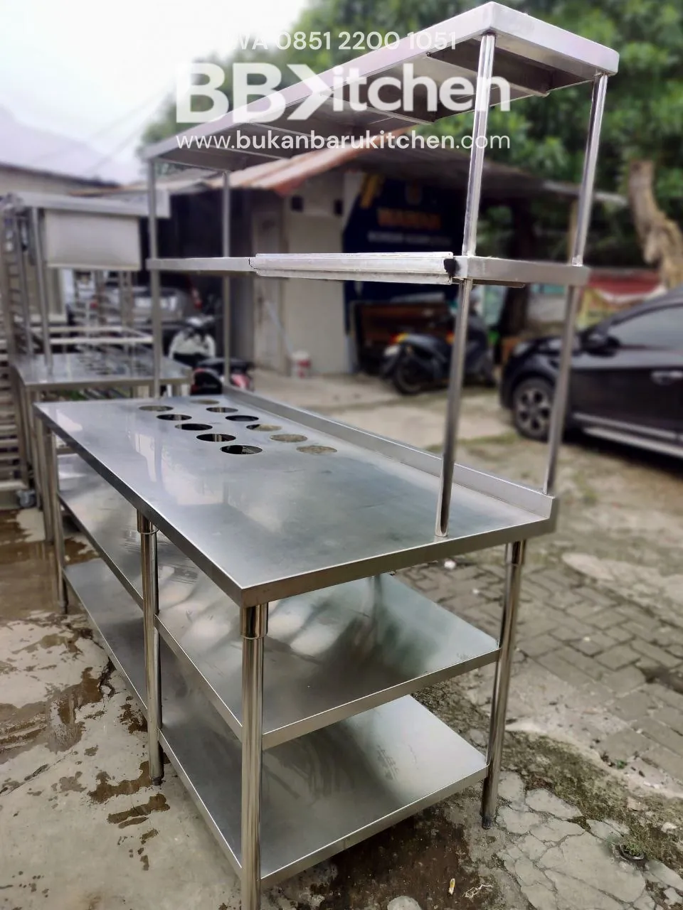 Meja 3 Susun Stainless Steel Custom P180 L80 T85 - Image 3