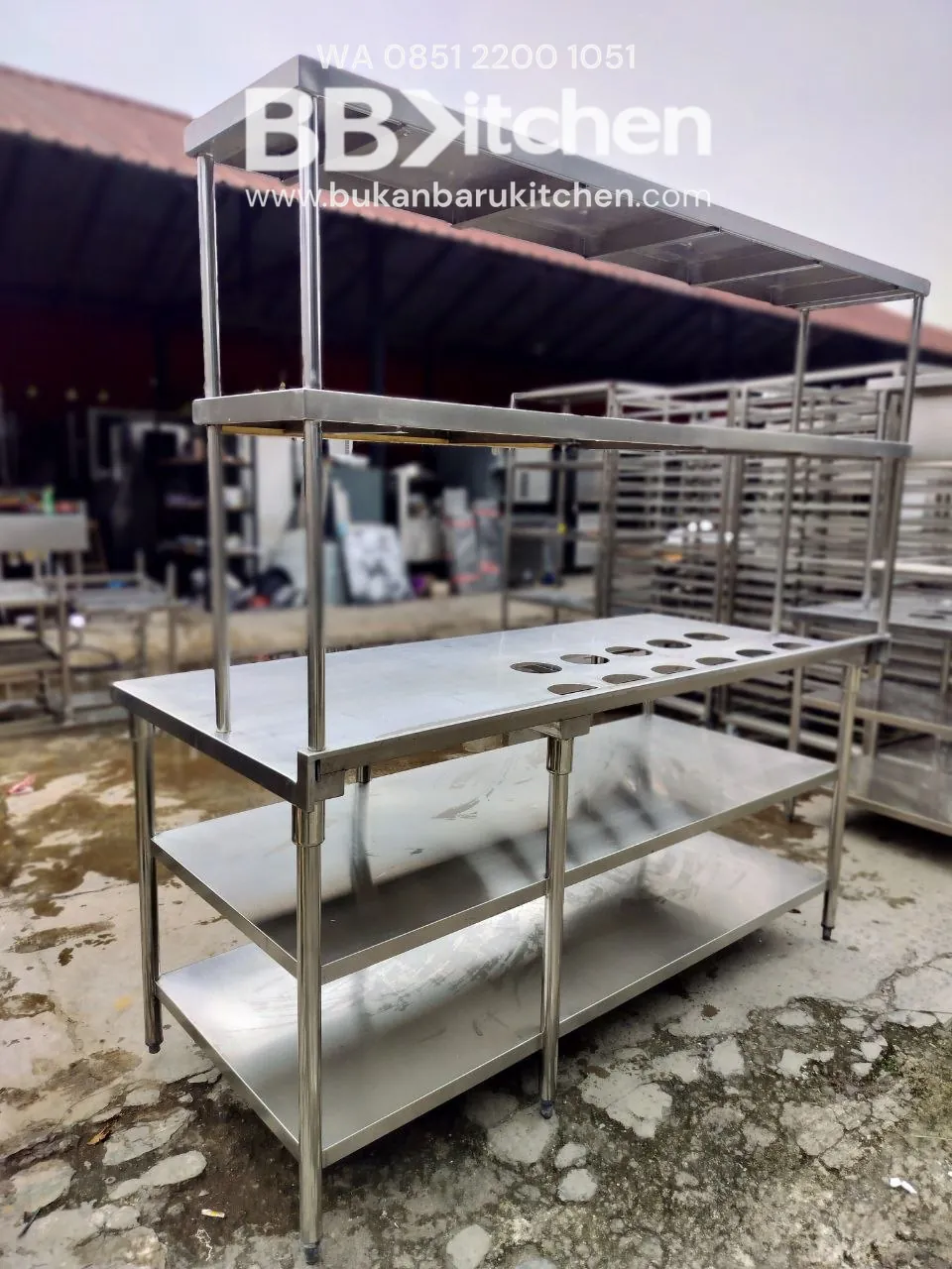 Meja 3 Susun Stainless Steel Custom P180 L80 T85 - Image 4