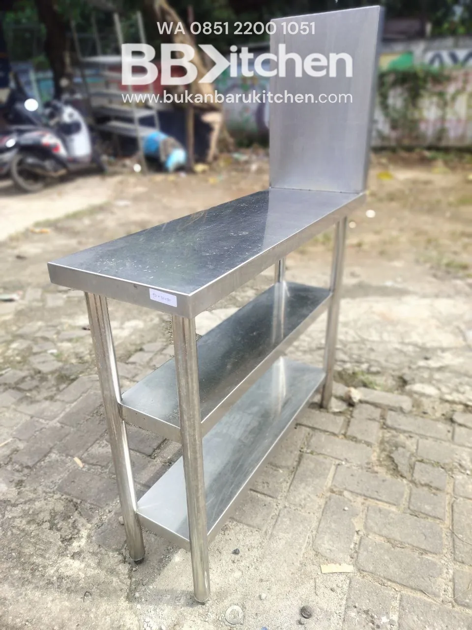 Meja 3 Susun Stainless Steel P30 L90 T80 untuk Dapur Komersial - Image 2
