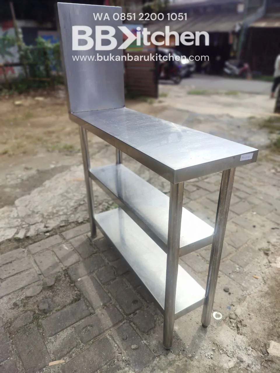 Meja 3 Susun Stainless Steel P30 L90 T80 untuk Dapur Komersial - Image 3