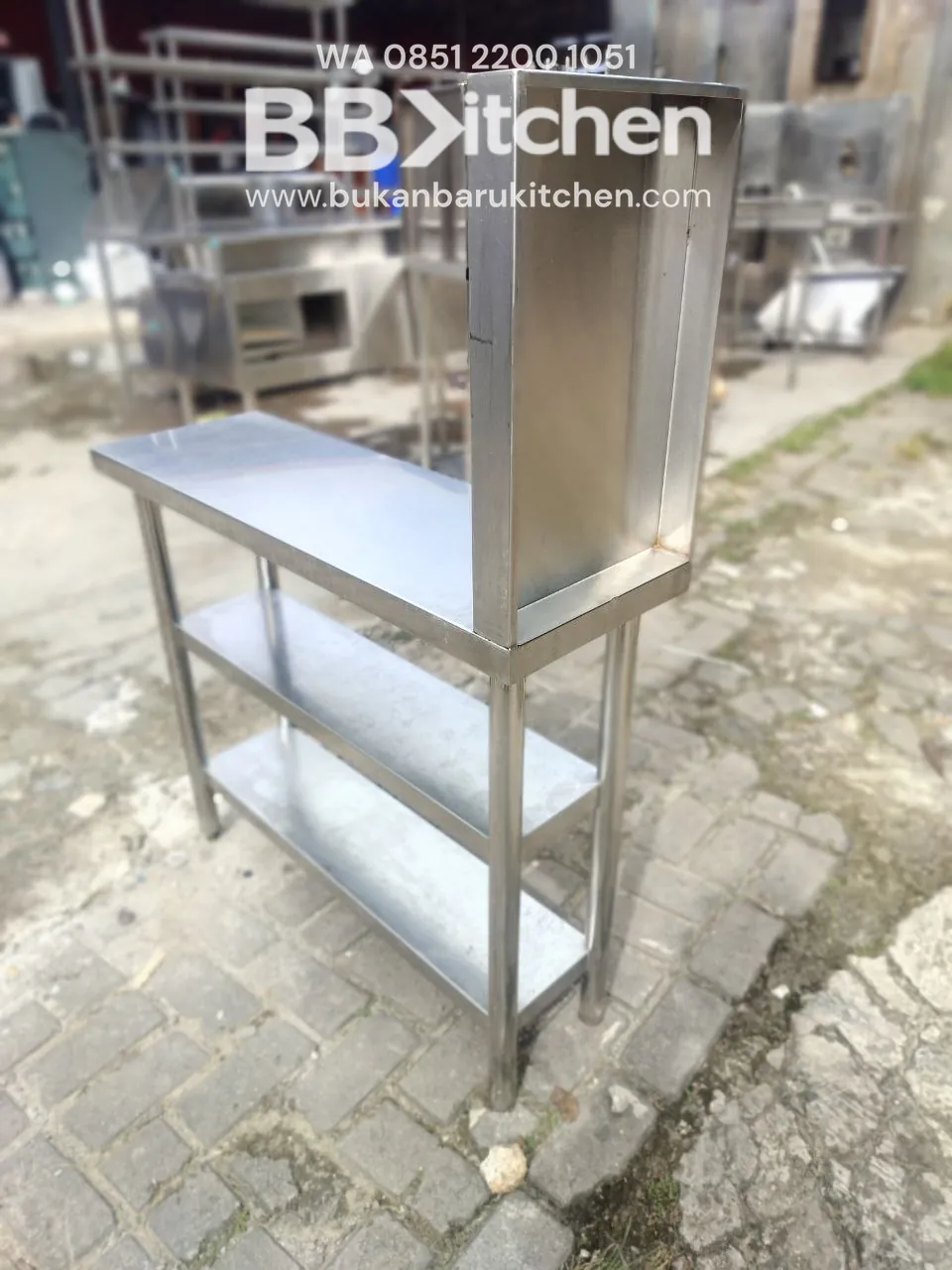 Meja 3 Susun Stainless Steel P30 L90 T80 untuk Dapur Komersial - Image 4