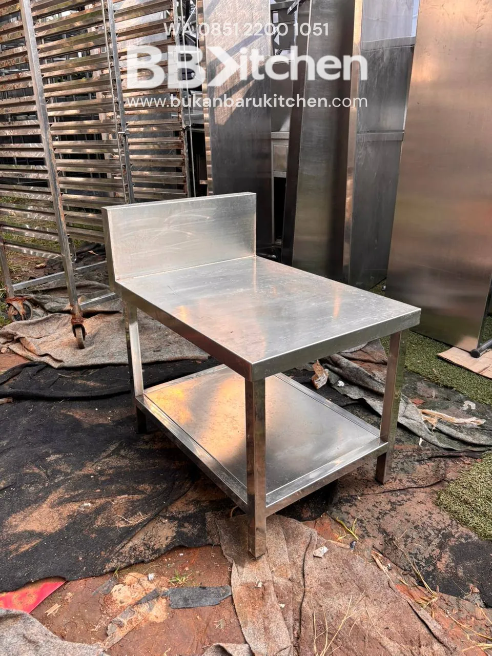 Meja Bumbu Stainless 2 Susun Ukuran 50x70x50