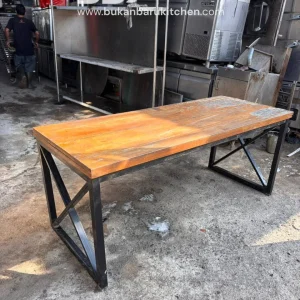 Meja Cafe Kayu Besi 180x70x75