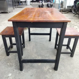 Meja dan Kursi Kafe Set 2 Kursi Ukuran P 100 L 60 T 75