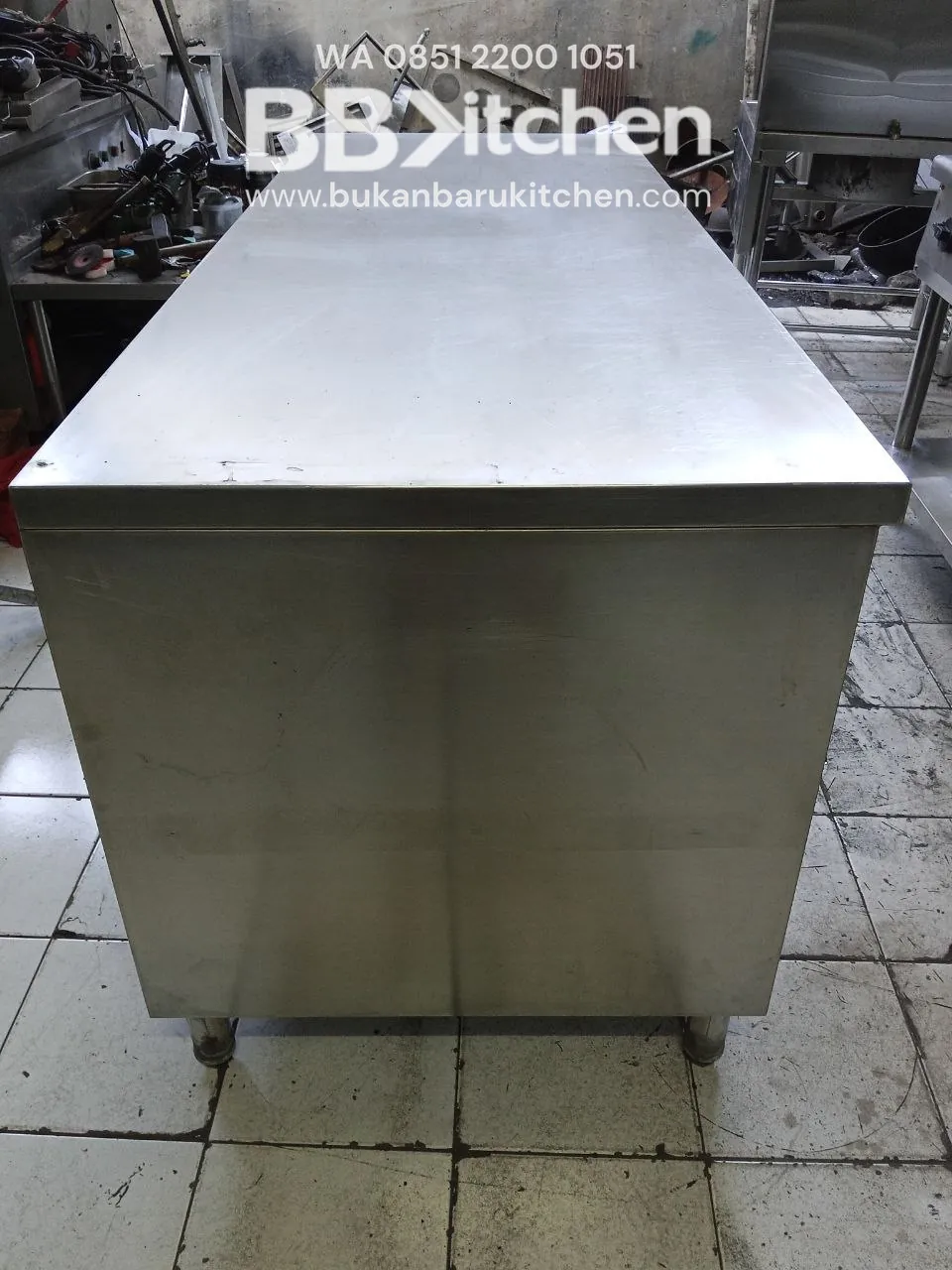 Meja Kabinet 3 Susun Stainless Steel Ukuran 195x75x84 - Image 2