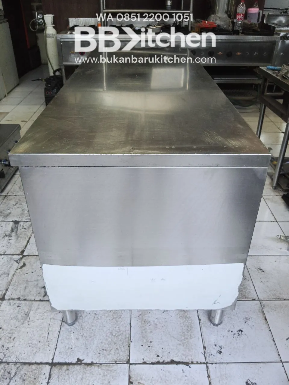 Meja Kabinet 3 Susun Stainless Steel Ukuran 195x75x84 - Image 3