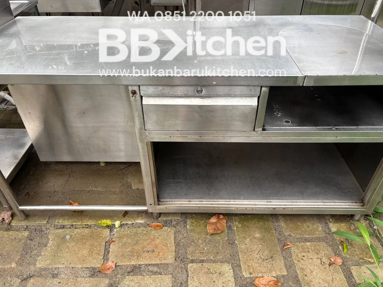 Meja Kabinet Stainless 180x70x85