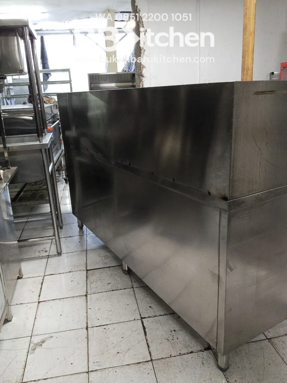 Meja Kabinet Stainless 3 Susun dengan Upper 200x75x84 dan 200x40x40 - Image 4