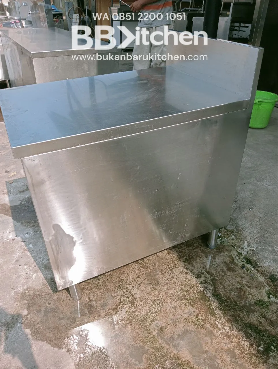 Meja Kabinet Stainless P 68 L 95 T 90 untuk Dapur Komersial - Image 5