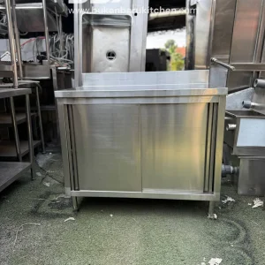 Meja Kabinet Stainless Pintu Sliding Ukuran 100x60x85
