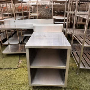 Meja Kabinet Stainless Steel Tanpa Pintu Ukuran 60x80x85