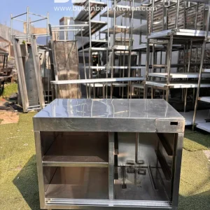 Meja Kabinet Stainless Tanpa Pintu Ukuran 100x60x85