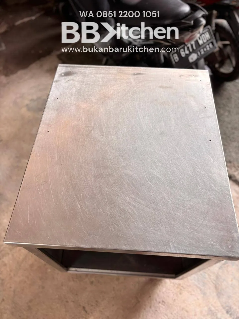 Meja Kabinet Stainless Tanpa Pintu Ukuran 60x70x80 - Image 5