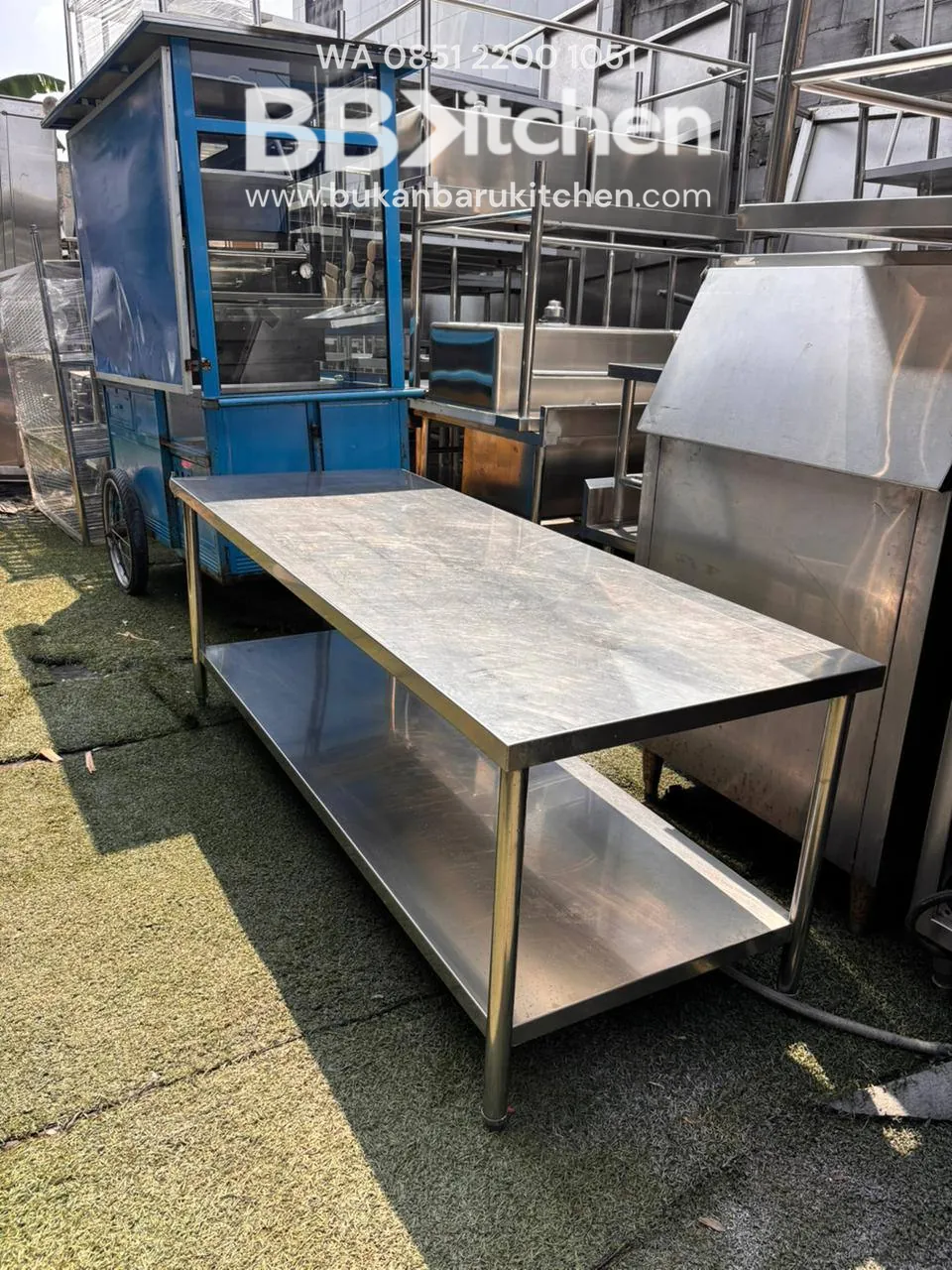Meja Kompor 2 Susun 180x70x50 untuk Dapur Komersial