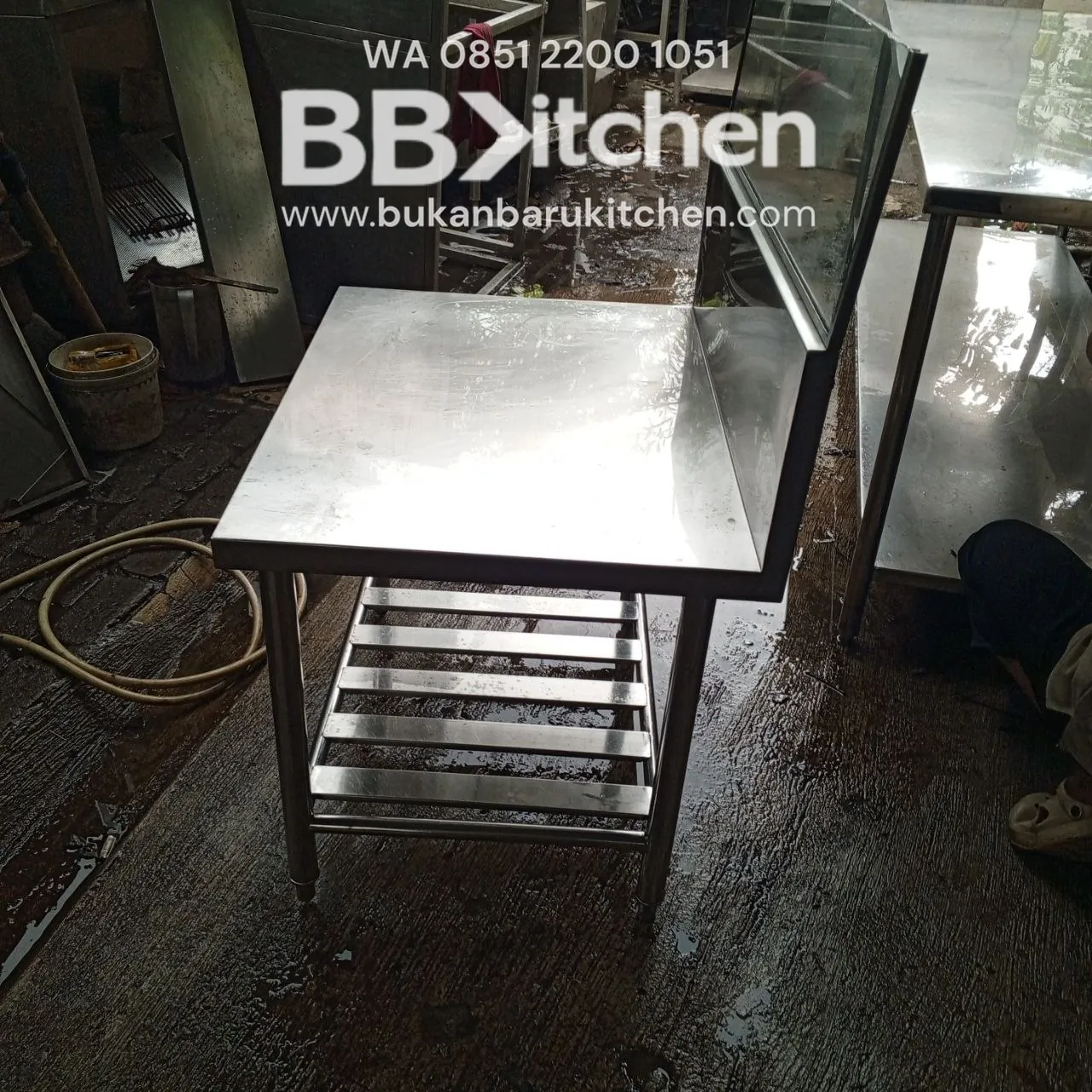Meja Kompor 2 Susun Becksples dengan Kaca Ukuran 75x60x63