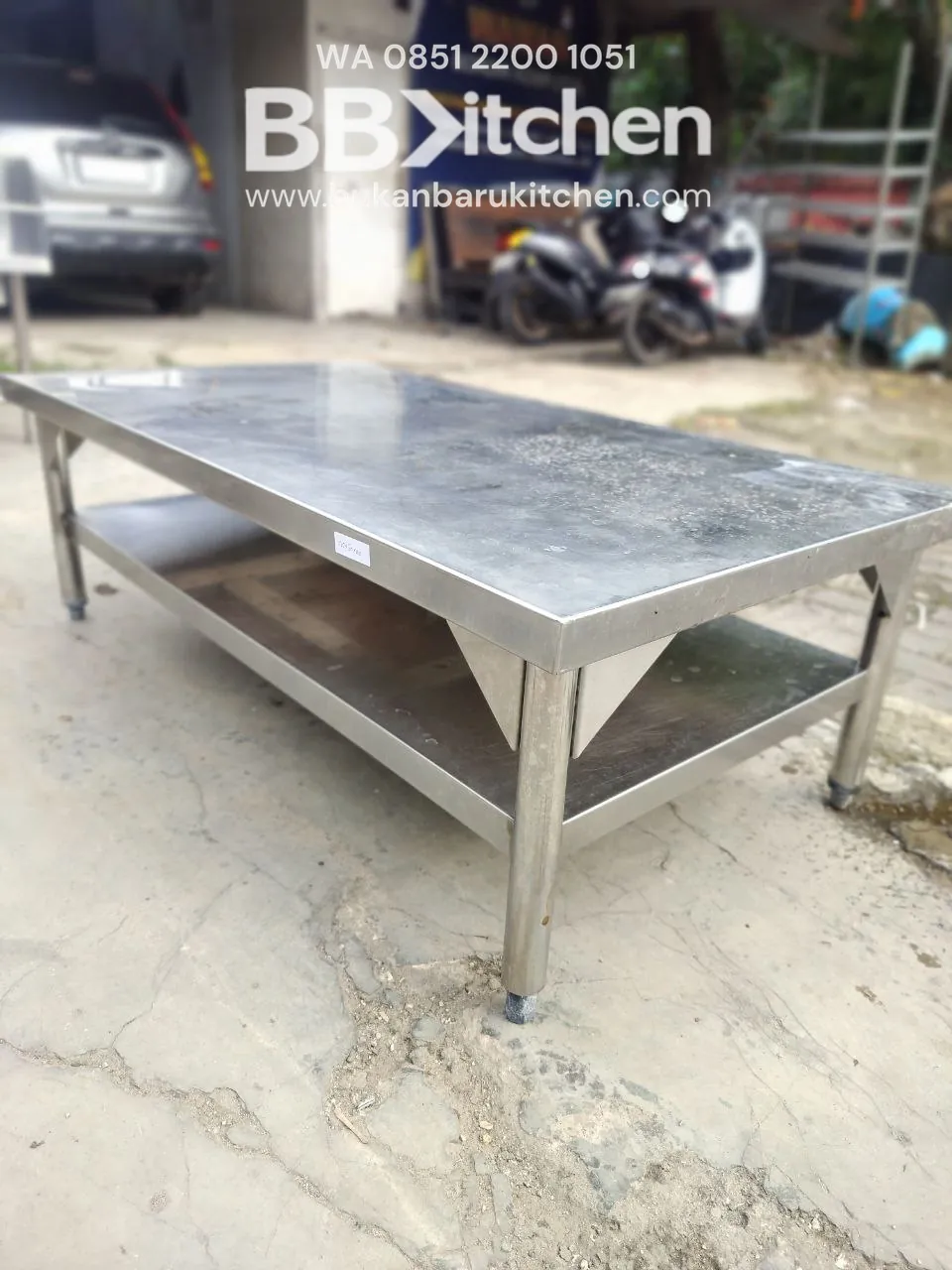 Meja Kompor Stainless Steel P 120 L 65 T 40 dengan Bintik Hitam - Image 5