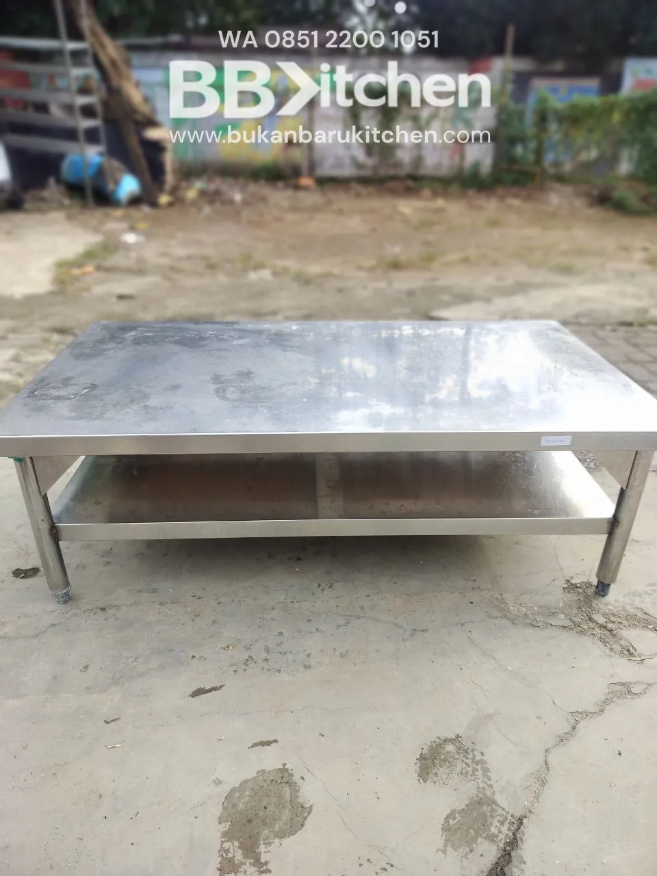 Meja Kompor Stainless Steel P 120 L 65 T 40 dengan Bintik Hitam - Image 7