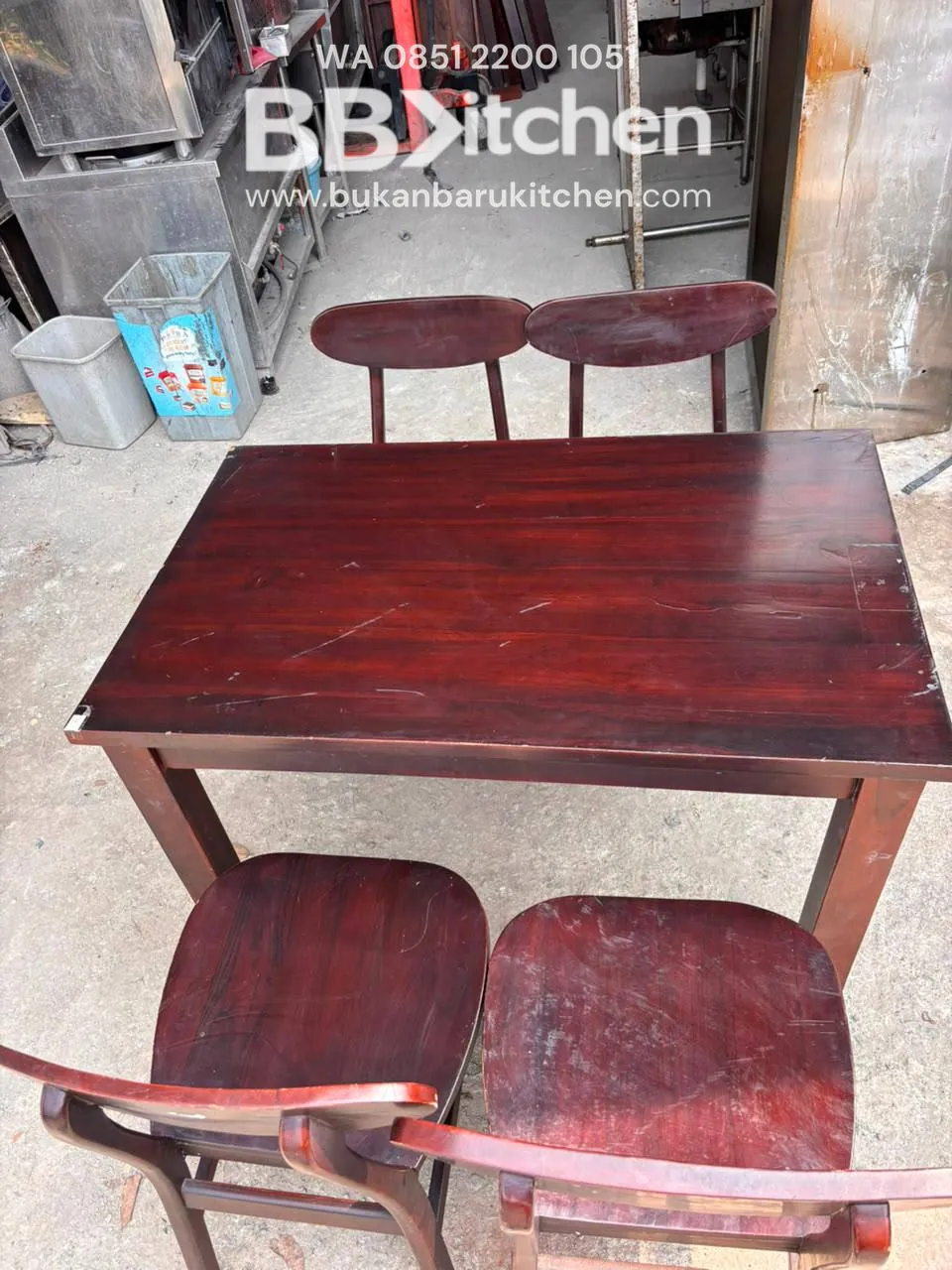 Meja Makan Kayu Ukuran 110x70x75 Bekas - Image 6