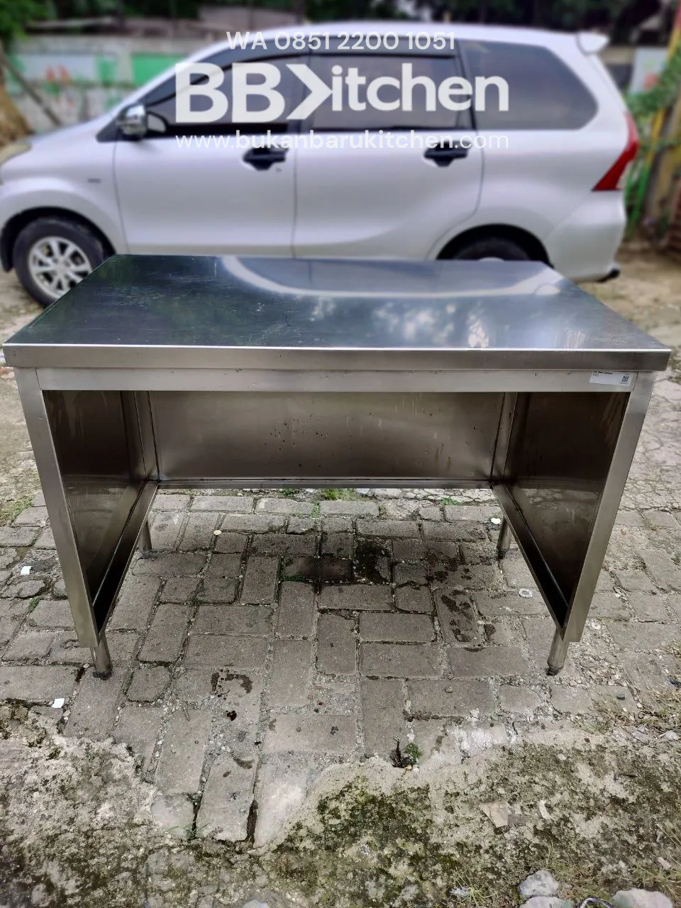Meja Open Kabinet Stainless Steel P 112cm L 70cm T 85cm