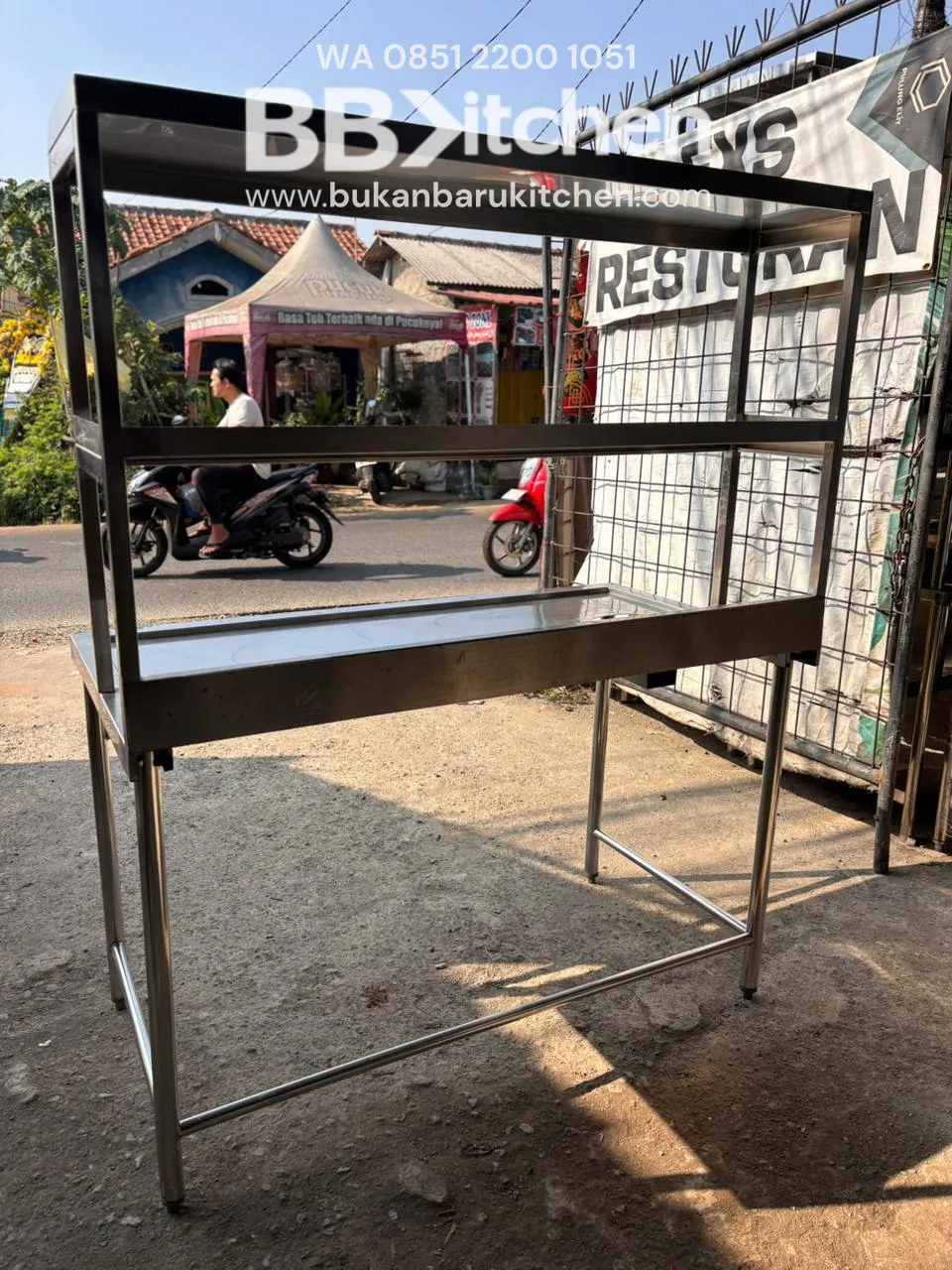 Meja Prepare 1 Susun dengan Upper Lubang Sampah 135x70x85 - Image 5