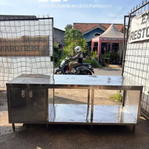 Meja Prepare 2 Susun dengan Laci Penghangat Ukuran 220x80x85