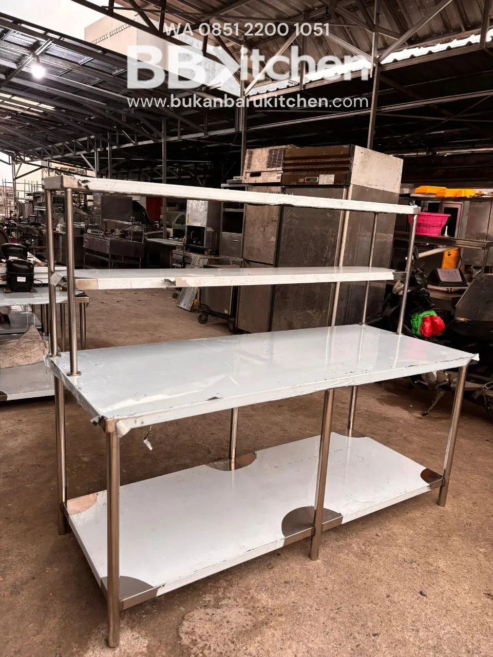 Meja Prepare 2 Susun Stainless 180x75x85 cm - Image 3