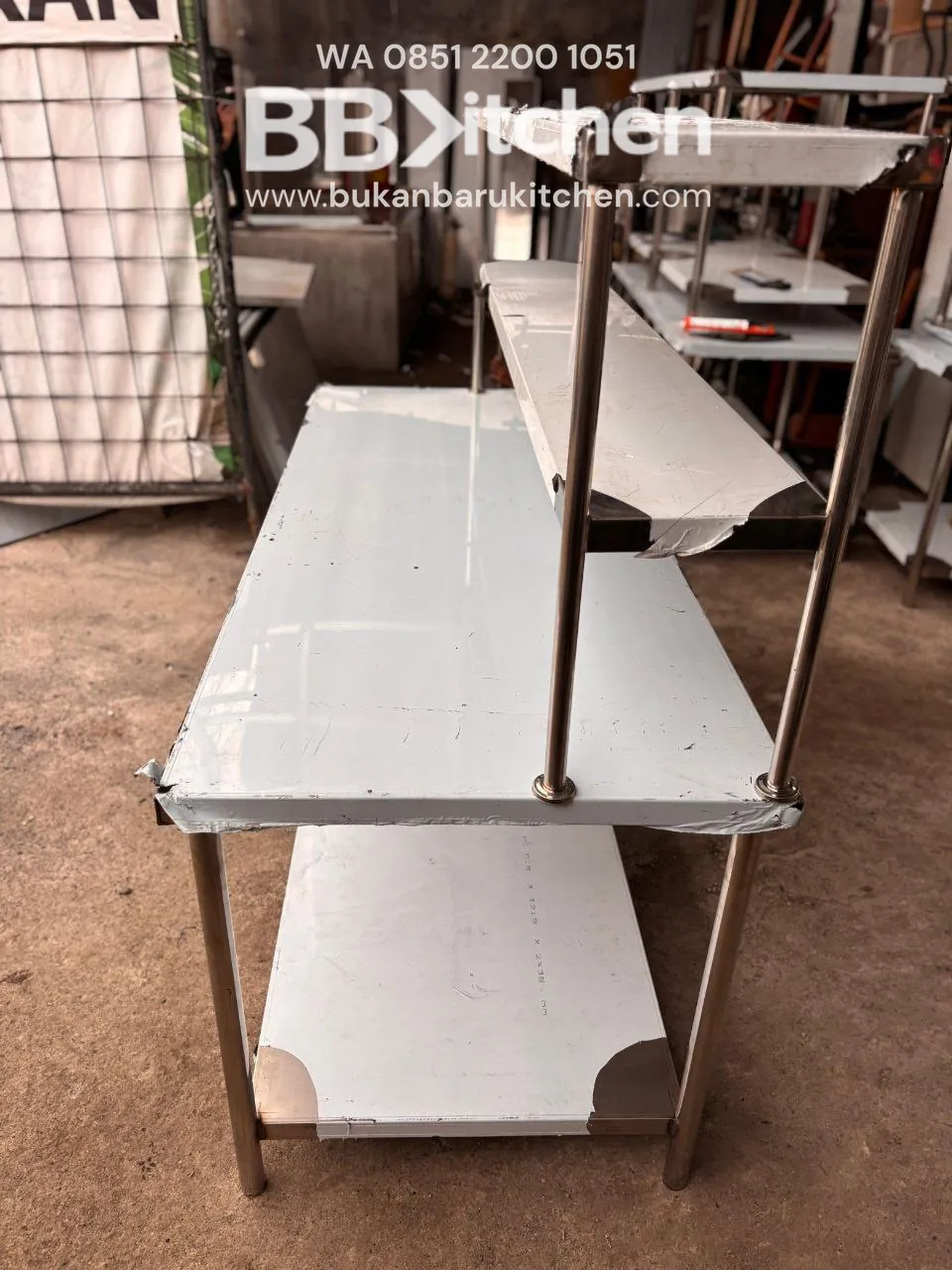 Meja Prepare 2 Susun Stainless 180x75x85 cm - Image 5