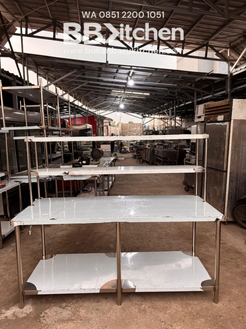 Meja Prepare 2 Susun Stainless 180x75x85 cm
