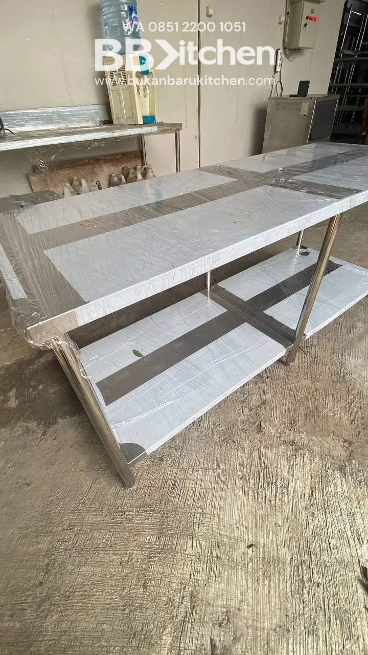 Meja Prepare 2 Susun Stainless 200x75x85 cm - Image 3
