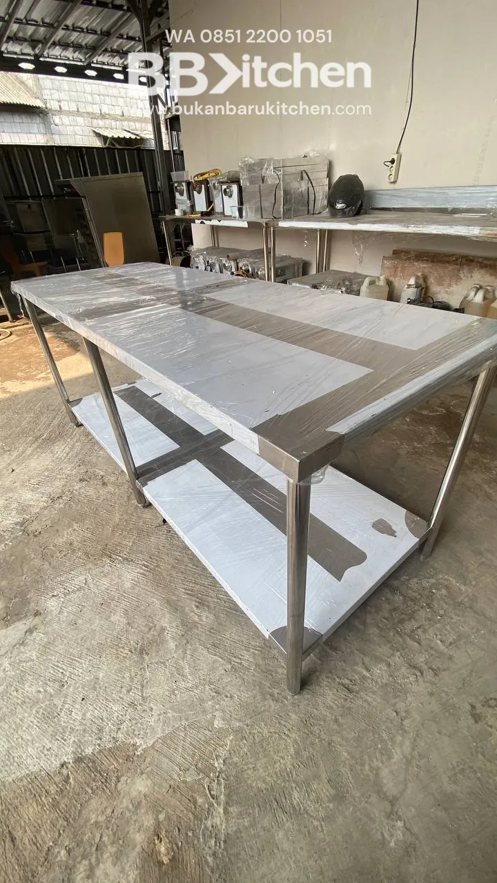 Meja Prepare 2 Susun Stainless 200x75x85 cm - Image 4