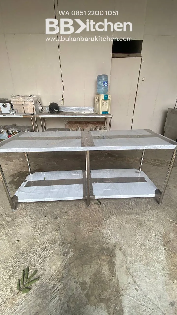 Meja Prepare 2 Susun Stainless 200x75x85 cm