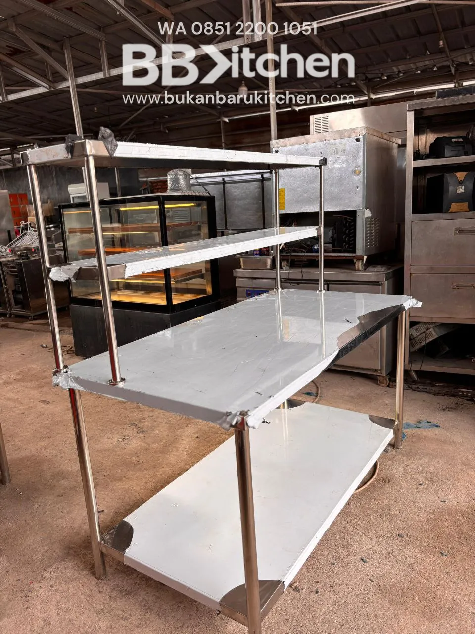 Meja Prepare Stainless Steel 2 Susun 150x75x85 - Image 2