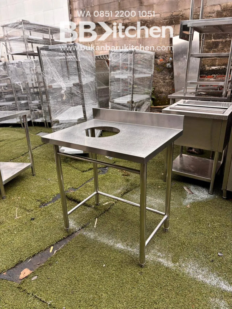 Meja Sampah Stainless 80x60x85